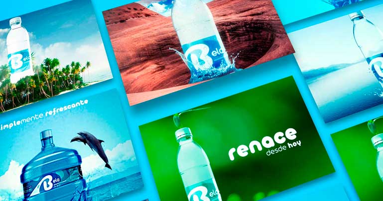 Agencia de publicidad diseño gráfico manipulación fotográfica Agua purificada embotellada Bela