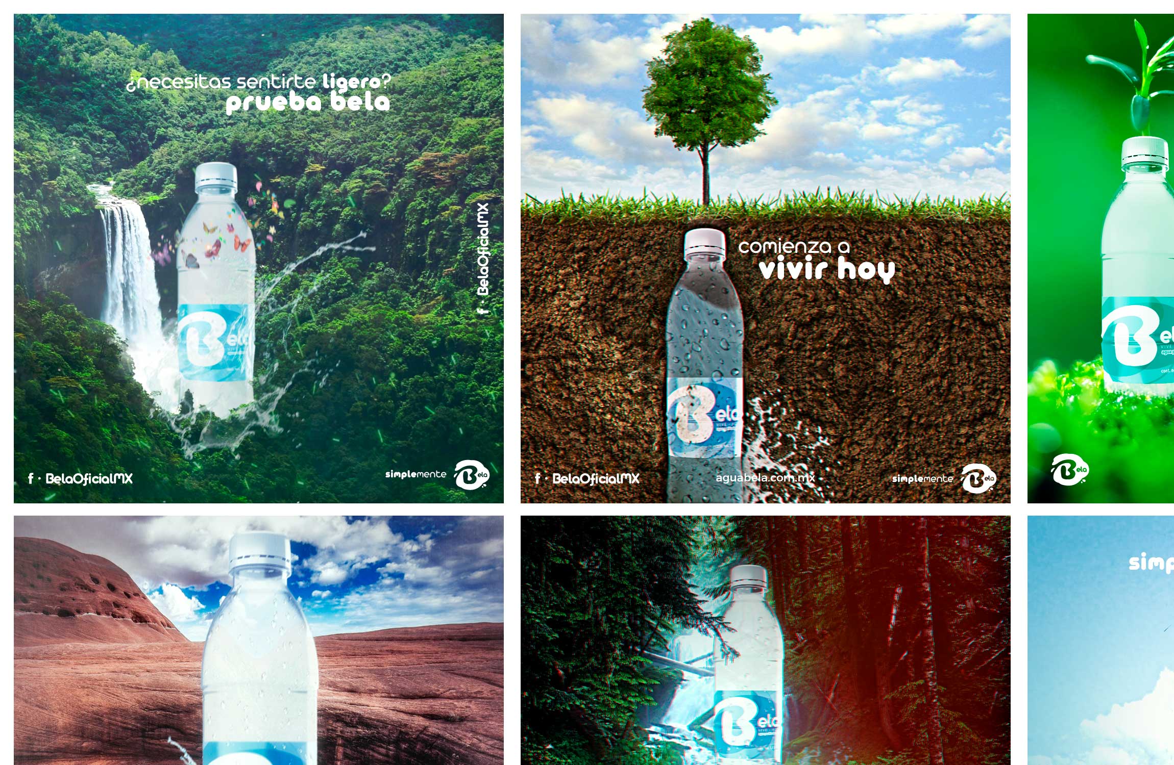Agencia de publicidad diseño gráfico manipulación fotográfica Agua purificada embotellada Bela