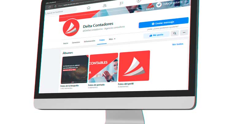 Agencia publicidad diseño gráfico social media administración redes sociales Delta Contadores
